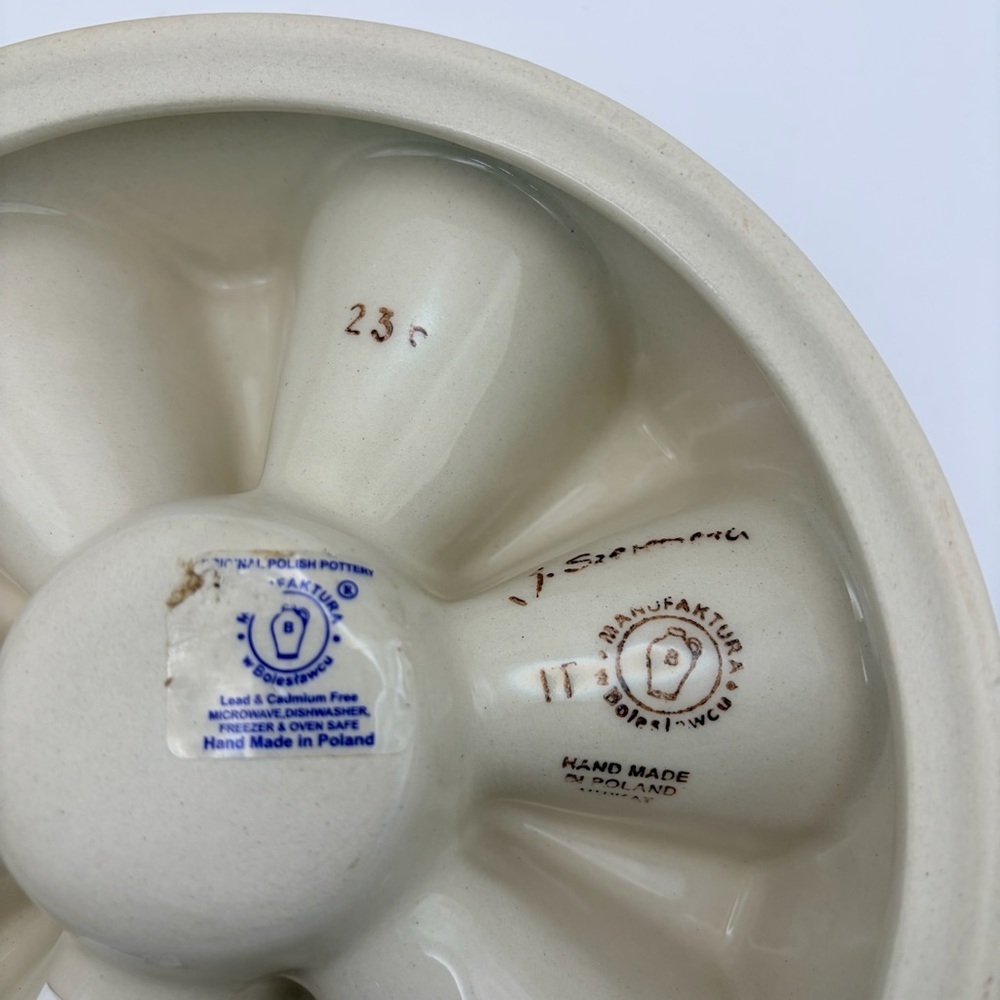 Polish Pottery Tea Warmer | Handmade in Poland Floral Stoneware | Microwave Safe - Picture 8 of 10